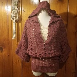 Free People Pointelle Kimono Hoodie